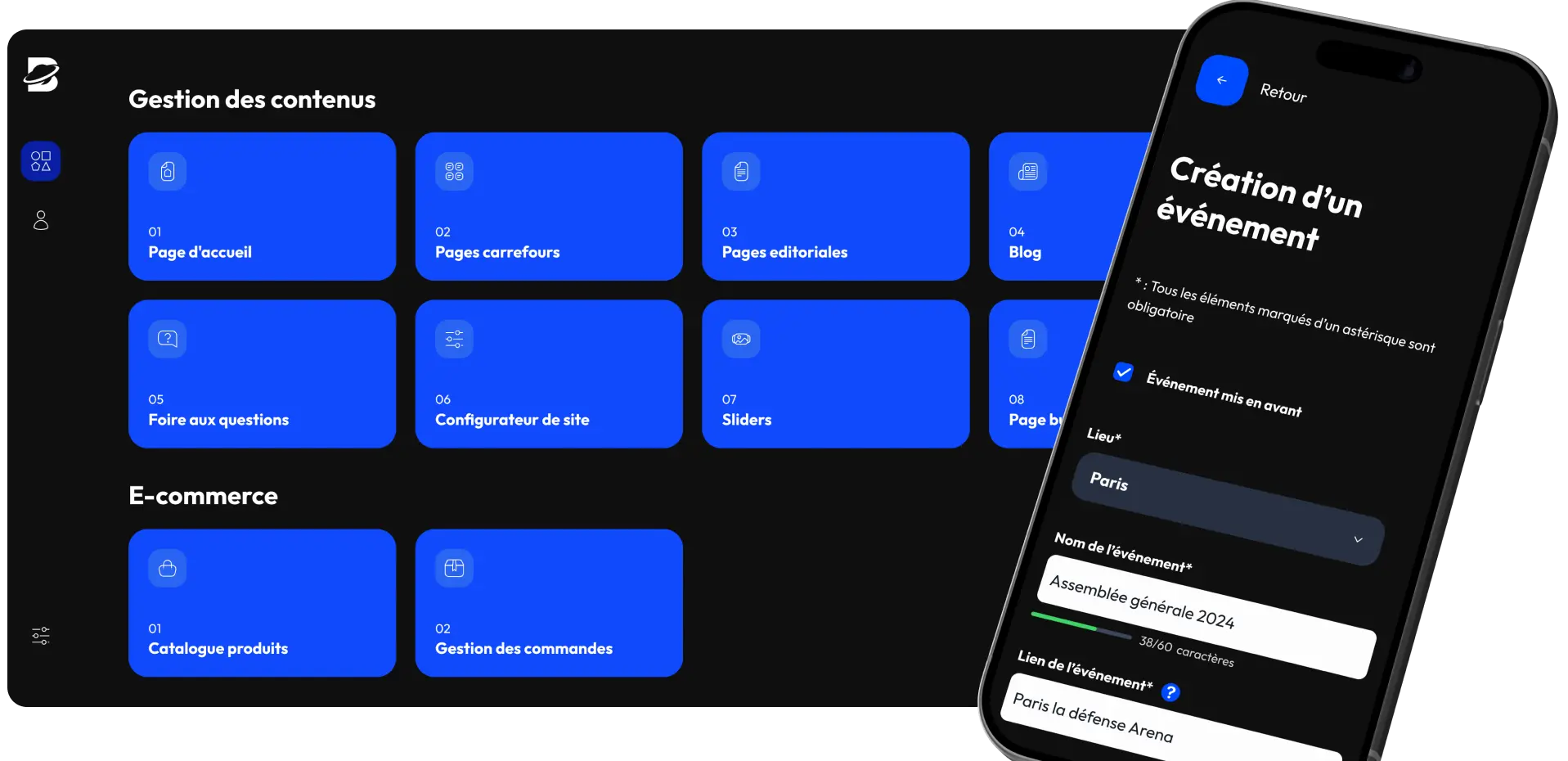 Formulaire de création d'un nouveau client sur le panel d'administration Goodbizz