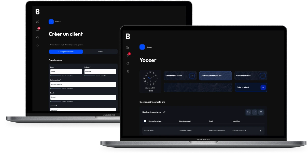 Formulaire de création de client